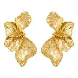 Large Gold Flower Earrings (7410)